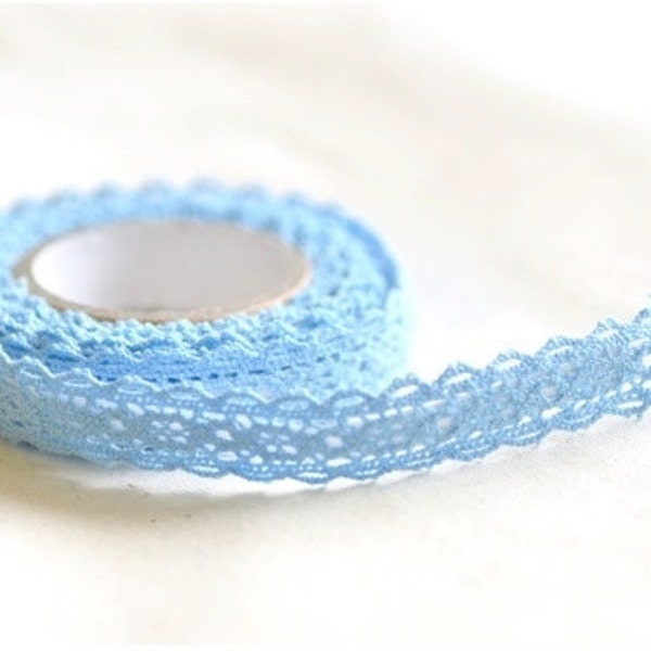 Double Lace Cotton Tape - Light Blue