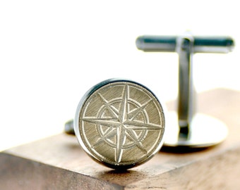 Compass Signet Cufflinks | Backtozero