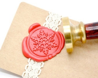 Snowflake Holiday Snow Wax Seal Stamp | Backtozero