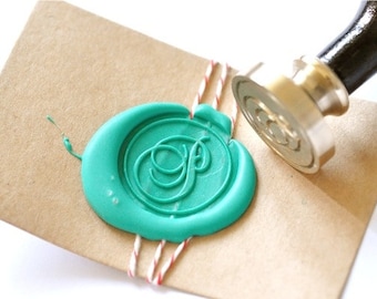 B20 Wax Seal Stamp Personalized Custom Script Initial Monogram