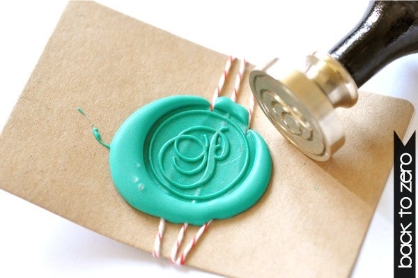B20 Wax Seal Stamp Personalized Custom Script Initial Monogram