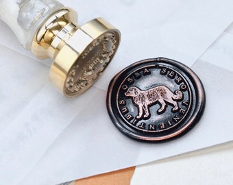 Dog Latin Motto Message Ambitious Retro Antique Style Inspired Wax Seal Stamp  | Free OOAK Copper Foil Resin Handle | Backtozero B20
