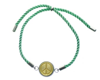 Peace Signet Bracelet | Available in 23 Colors | Backtozero
