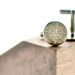 Compass Signet Cufflinks Backtozero image 3