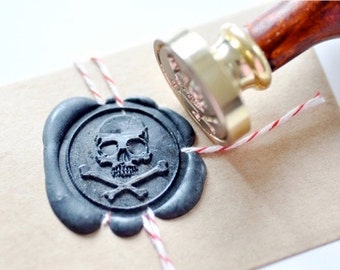 Pirate Skull Bone Wax Seal Stamp | Backtozero