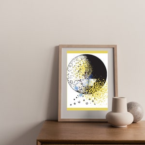 Impression d&#39;art papillon lune : décoration céleste du changement climatique