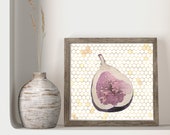 Figs on Honeycomb, Downloadable Art, Foodie Kitchen Decor, Botanical Art, Fruit Cuisine Decor ,