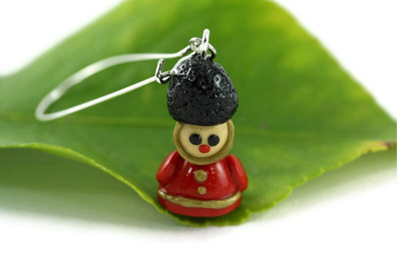 Toy Soldier Earrings, Nutcracker Earrings, Christmas Jewelry, Christmas Earrings, Whimsical Buckingham Guard Nostalgic Festive Gift Holiday image 2