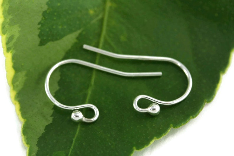 Egemmall 925 Sterling Silver French Hook Ear Wires With Cup – #97154, Pair