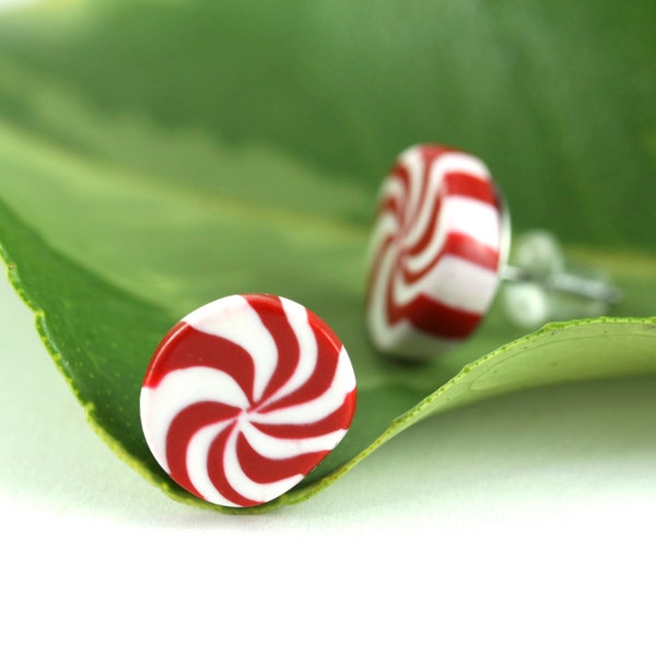 Mint Candy Ohrringe, Ohrstecker aus chirurgischem Stahl, Weihnachtsschmuck