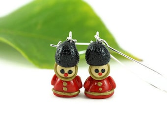 Toy Soldier Earrings, Nutcracker Earrings, Christmas Jewelry, Christmas Earrings, Whimsical Buckingham Guard Nostalgic Festive Gift Holiday