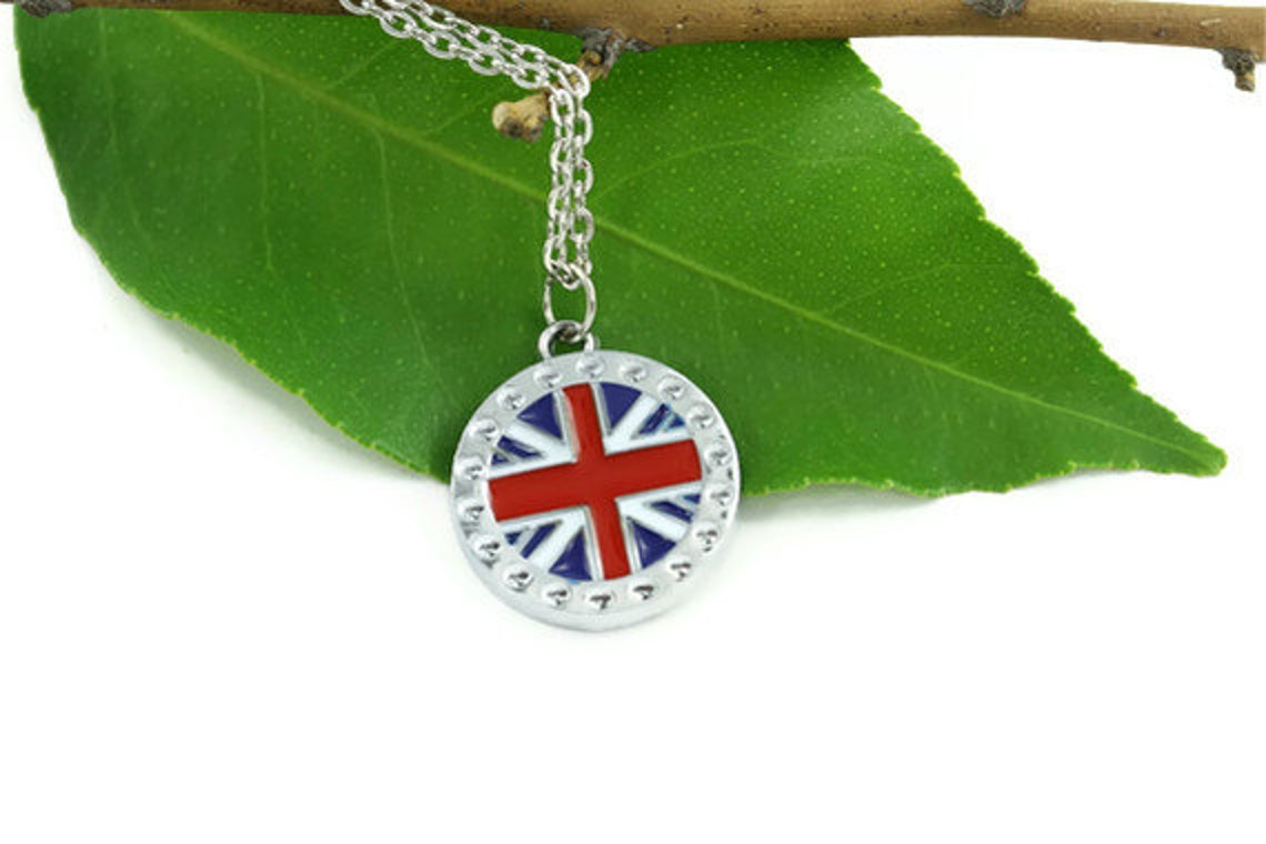 Union Jack Necklace British Flag Necklace Great Britain Etsy