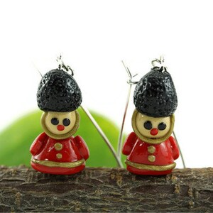 Toy Soldier Earrings, Nutcracker Earrings, Christmas Jewelry, Christmas Earrings, Whimsical Buckingham Guard Nostalgic Festive Gift Holiday image 3