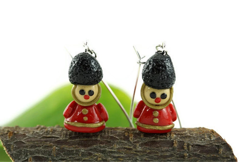 Toy Soldier Earrings, Nutcracker Earrings, Christmas Jewelry, Christmas Earrings, Whimsical Buckingham Guard Nostalgic Festive Gift Holiday image 3