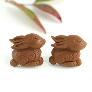 Chocolate Bunny Earrings, Easter Bunny Earrings, Rabbit Earrings, Easter Jewelry, Candy Earrings, Candy Jewelry, Easter Candy Earrings