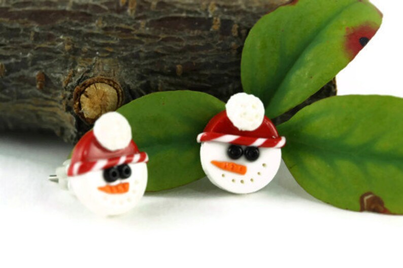 Snowman Earrings Frosty Christmas Whimsical Winter Festive Etsy