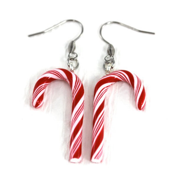 Candy Cane Earrings, Christmas Earrings, Christmas Jewelry, Peppermint Quirky Whimsical, Candy Stick Earrings, Sweet Fun, Holiday Earrings