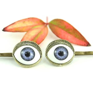 Eyeball Hair Pin Evil Human Bobby Blue All Seeing eye of Providence God Freemason Religious Christian Symbol Bobbies Gothic Quirky Accessory