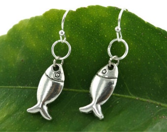 Fish Earrings, Fish Jewelry, Simple Fish Earrings, Under the Sea Jewelry, Gone Fishing Earrings, Nautical Jewelry, Nautical Earrings