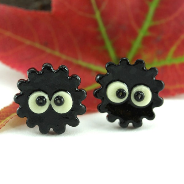 Soot Sprite Earrings, Glow in the Dark Eyes, Manga Anime Jewelry, Quirky Kawaii Earrings, Cosplay Jewelry, Quirky Jewelry, Eyes Earrings