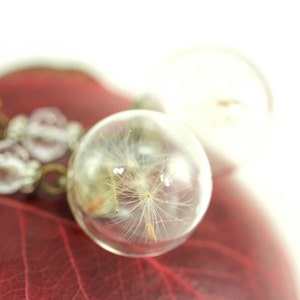 Boucles d’oreilles pissenlit, boucles d’oreilles globe pissenlit, bijoux pissenlit, graines botaniques rustiques, cadeau de remise des diplômes, porte-bonheur, cadeau de la fête des mères