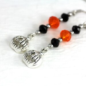 Halloween Pumpkin Earrings, Halloween Earrings, Jack O' Lantern Earrings, Pumpkin Dangle Earrings, , Pumpkin Jewelry, Halloween Jewelry