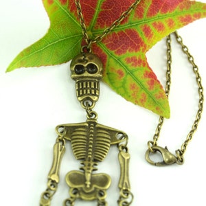 Halloween Skeleton Necklace, Skeleton Jewelry, Halloween Jewelry, Gothic Jewelry, Halloween Necklace