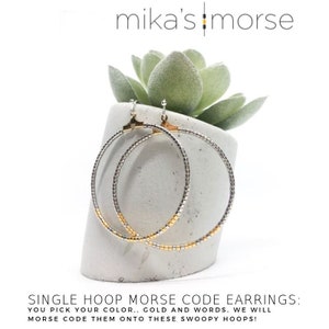 Single Tier Hoop/Teardrop Morse Code Earrings!