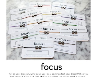 Focus Goal Bracelet Hematite Motivational Inspirational Friend Gym Business School Partner Student Child