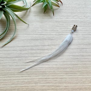 Feather Ear Cuff, Ear Clip, Silver Cuff, WhiteFeather Jewelry, Renaissance Style, Boho, Long Feather Ear Cuff, Statement Jewelry (SINGLE)