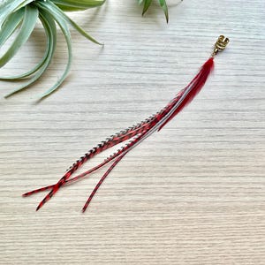 Feather Ear Cuff, Ear Clip, Brass Cuff, Orange Feather Jewelry, Renaissance Style, Boho, Long Feather Ear Cuff, Statement Jewelry (SINGLE)