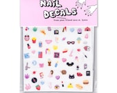 CUTE & SLEAZY nail decals - COLOR