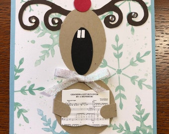 Christmas Reindeer with Swirl Flourish Antlers Dasher Rubber Stamp Stampin/' Up used Retired
