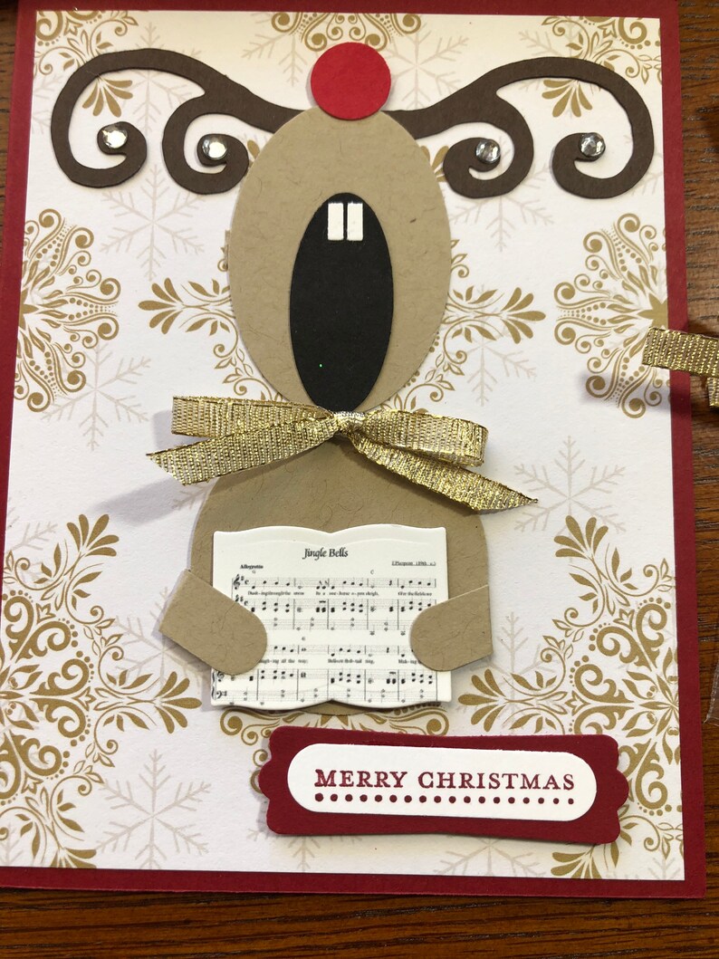 Singing Reindeer Christmas Card 