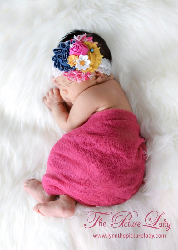 Items similar to Baby Headband/Baby Girl Headband/Newborn Headband/Baby Shower Gift/Shabby