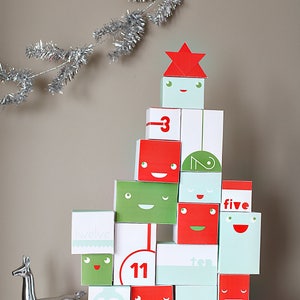 Reversible Printable Advent Calendar for Kids PaperCraft Holiday Kit image 2