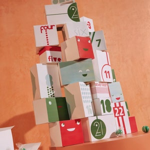 Reversible Printable Advent Calendar for Kids PaperCraft Holiday Kit image 1