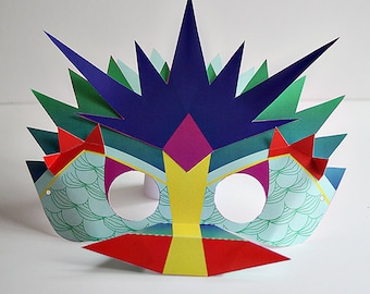 Daring Dragon Mask - Instant Paper Craft - Printable Mask
