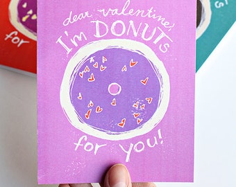 Valentines Card - Printable I'm Donuts for You Card - Last Minute Card - Valentine's Love - Valentines Gifts for Him