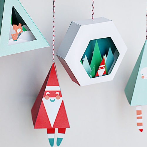 Christmas Paper Crafts Printable Holiday Bundle Christmas | Etsy