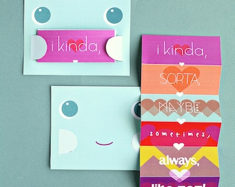 Valentines - Printable I Kinda Like You Card - Kids DIY Valentines - Last MInute Valentine