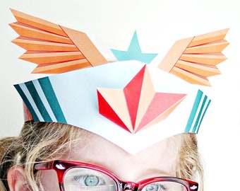 Paper Crown - Super Hero - Instant Paper Craft - Printable Paper Headband - Party Favor - Last-Minute Costume