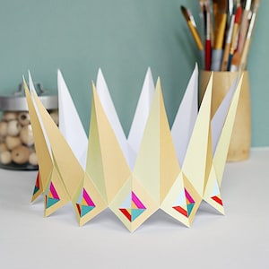 Papier Couronne - Queen King Princess Tiara - Instant Paper Craft - Bandeau en papier imprimable - Party Favor - Costume