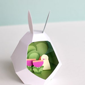 Spring Easter Egg Dioramas Shadowbox DIY Paper Craft Eggs Printable Craft image 3