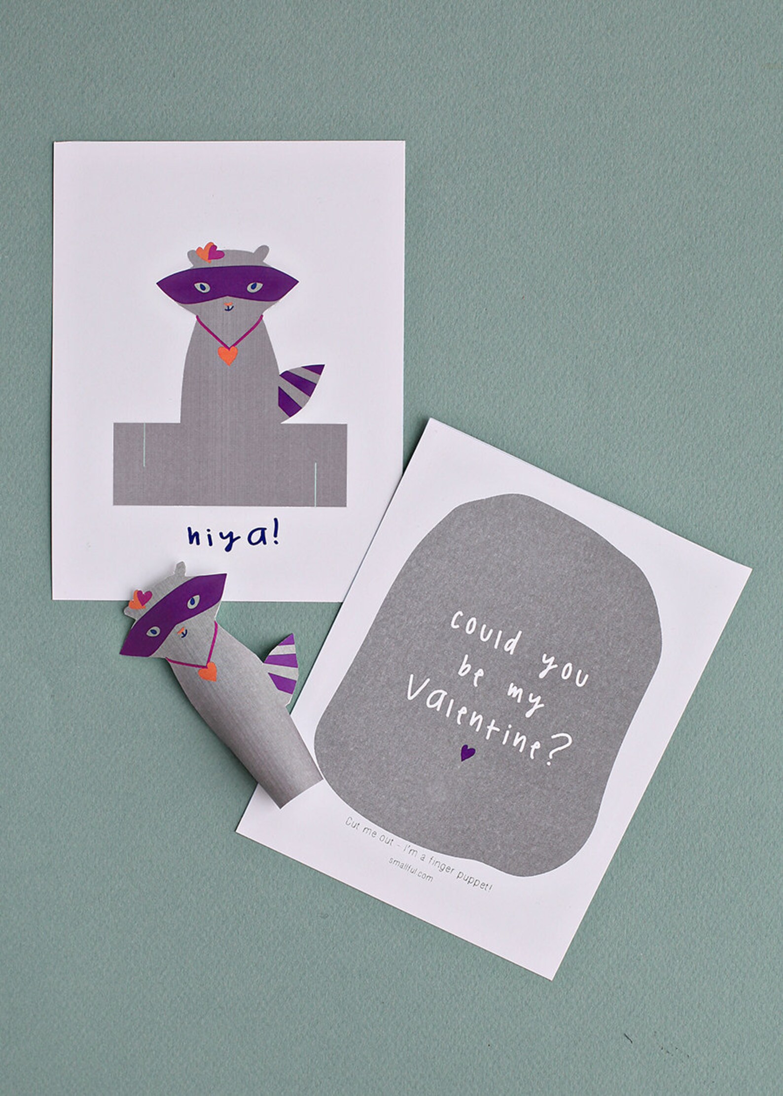Valentines Printable Finger Puppet Valentines Class Valentines Card