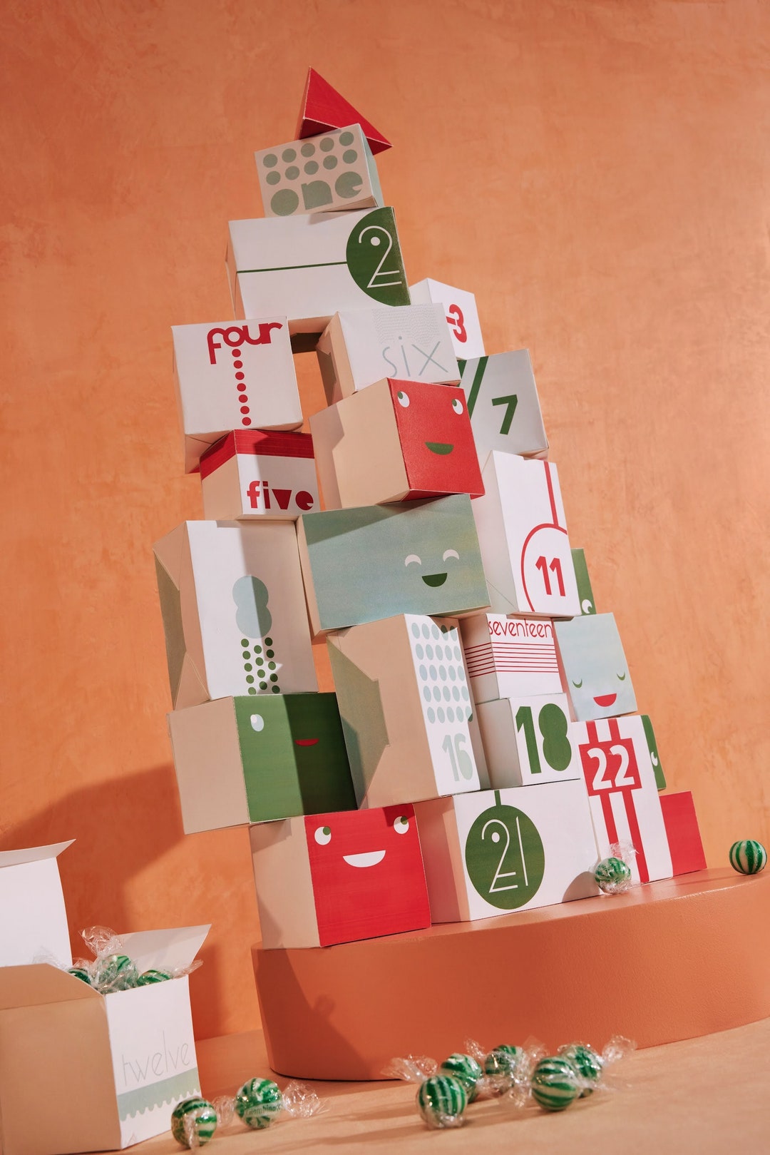 Reversible Printable Advent Calendar for Kids Papercraft Holiday Kit Etsy