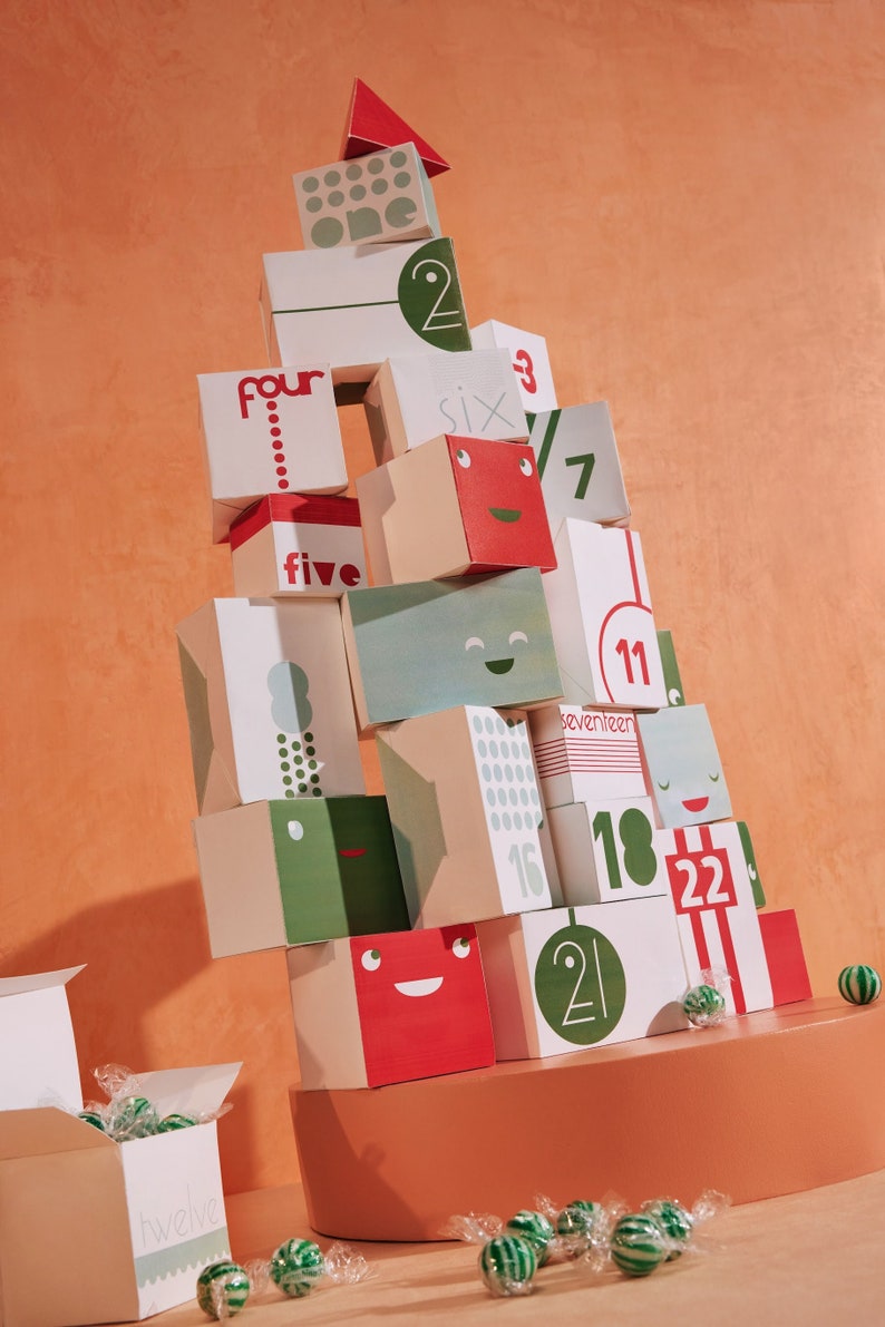Reversible Printable Advent Calendar for Kids Papercraft Etsy