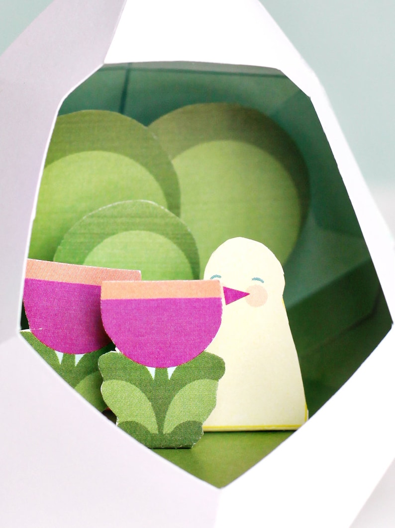 Spring Easter Egg Dioramas Shadowbox DIY Paper Craft Eggs Printable Craft image 4