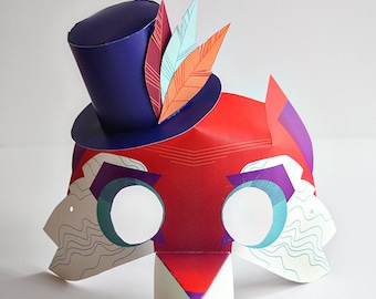 Fantastical Fox Mask - Instant Paper Craft - Printable Mask