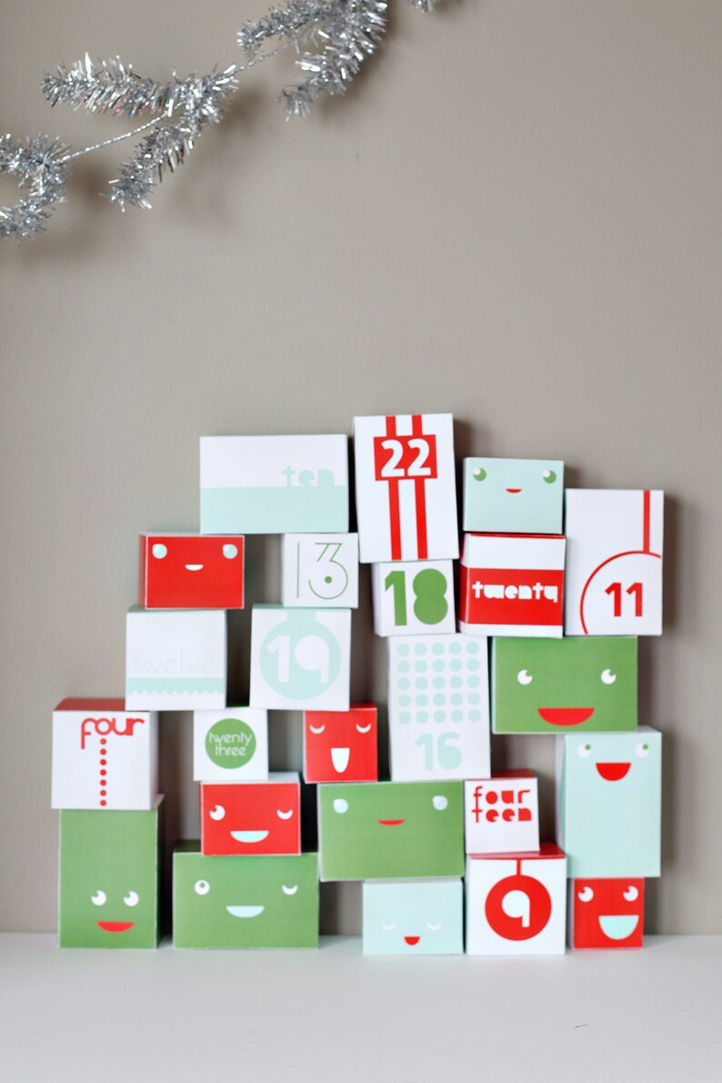 Reversible Printable Advent Calendar for Kids PaperCraft Holiday Kit image 5